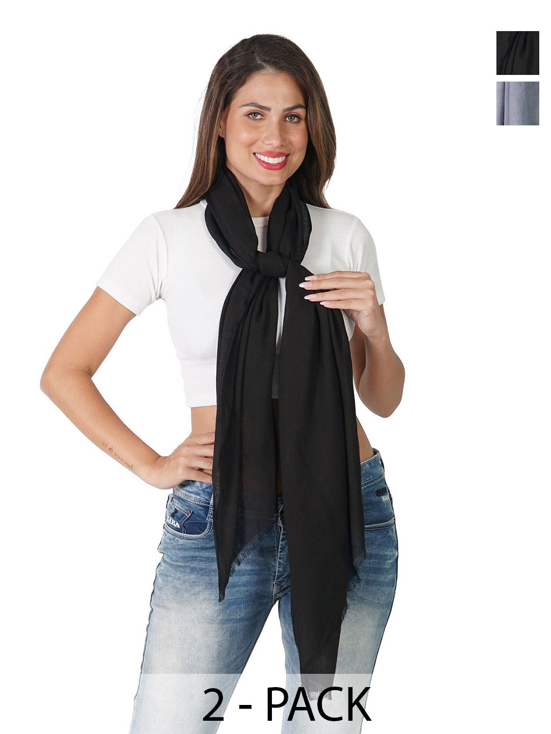 PALATT Women Pack Of 2 Pure Cotton Stoles