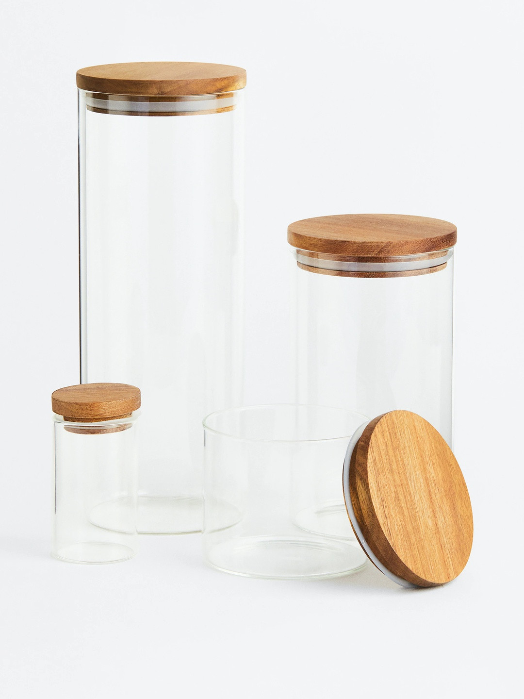 H&M Transparent Glass Air Tight Flip Top Jar