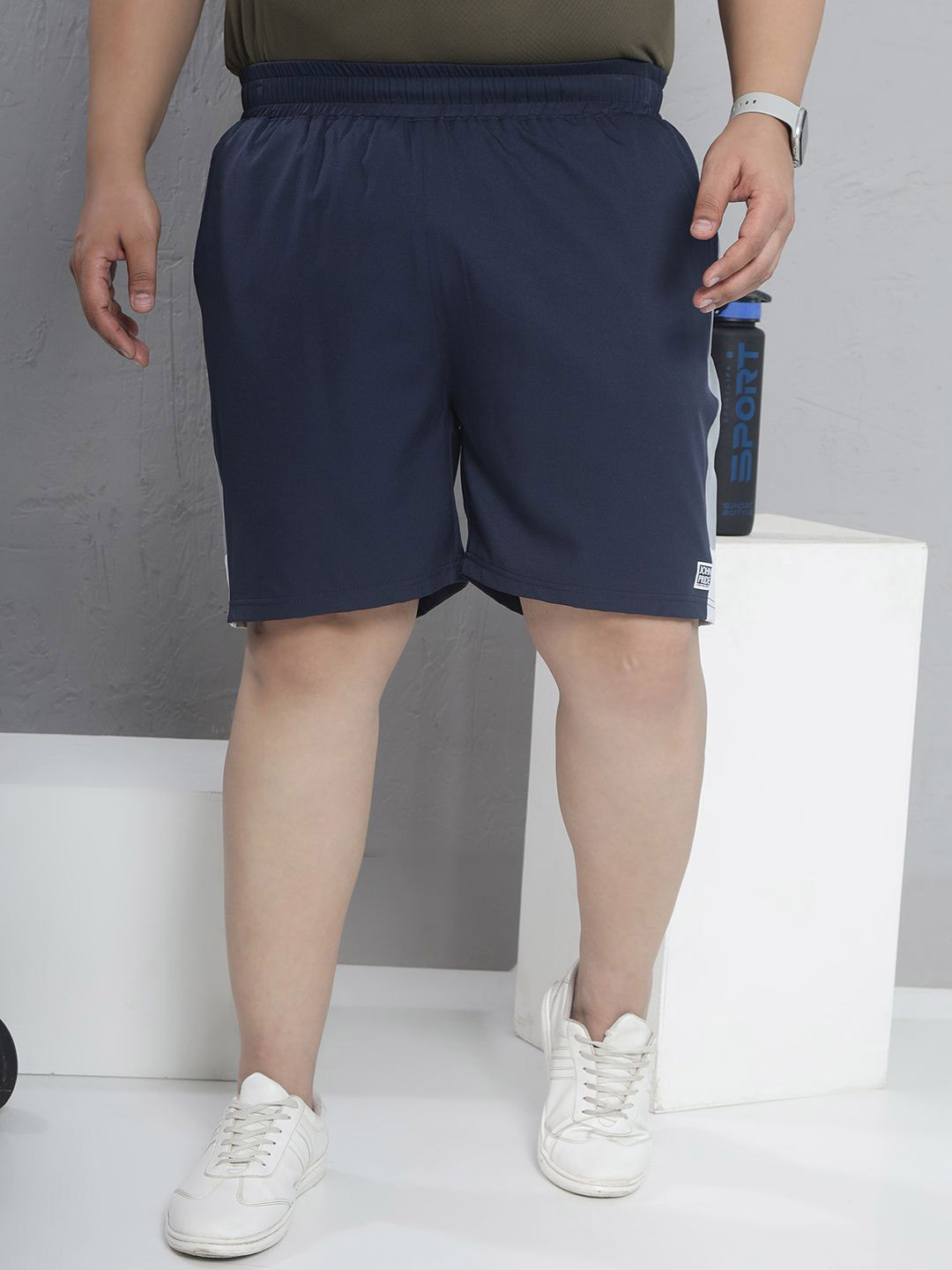 John Pride Men Plus Size Colourblocked Training or Gym Dry Fit Sports Shorts