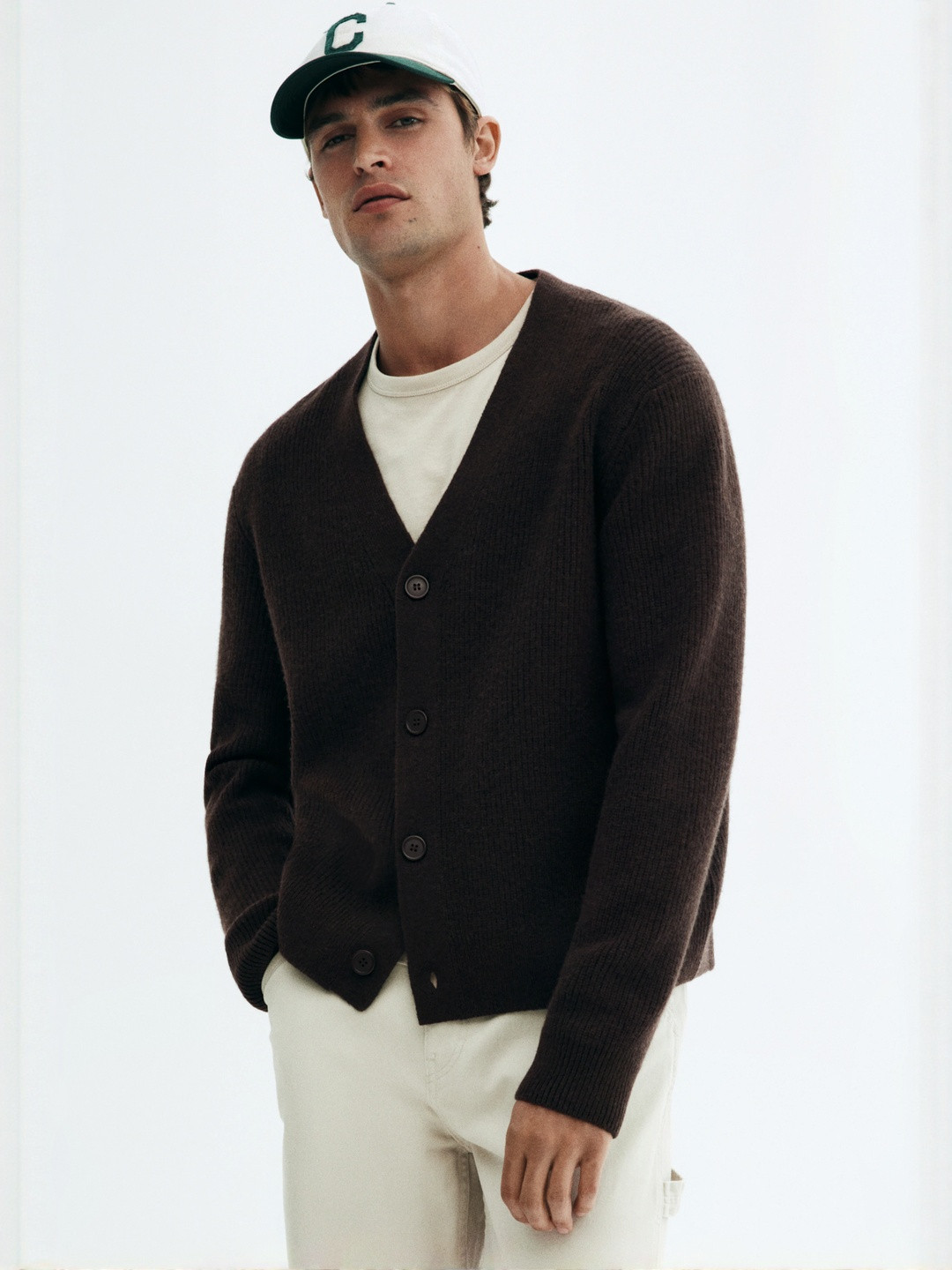 H&M Men Regular Fit Wool Cardigan