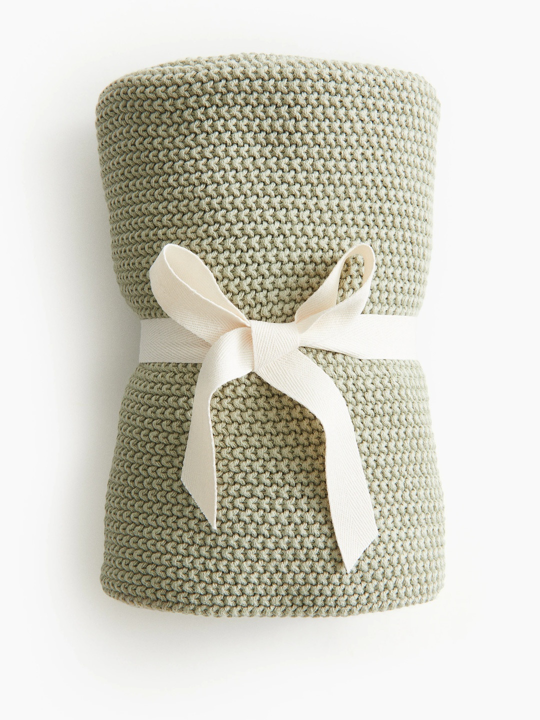 H&M Green Boys Moss-Stitched Cotton Blanket