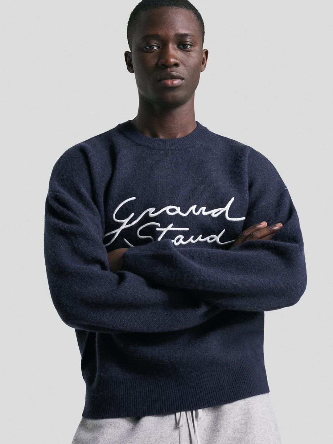 Bershka Men Solid Typography Round Neck Long Sleeve Pullover