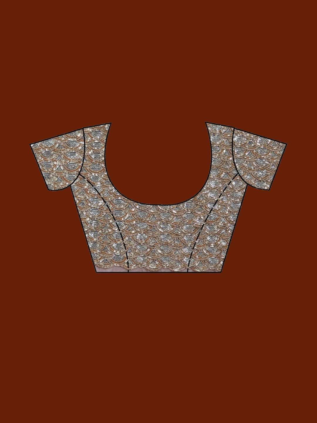 Koskii Solid Saree With Sequinned Embroidered Organza Saree