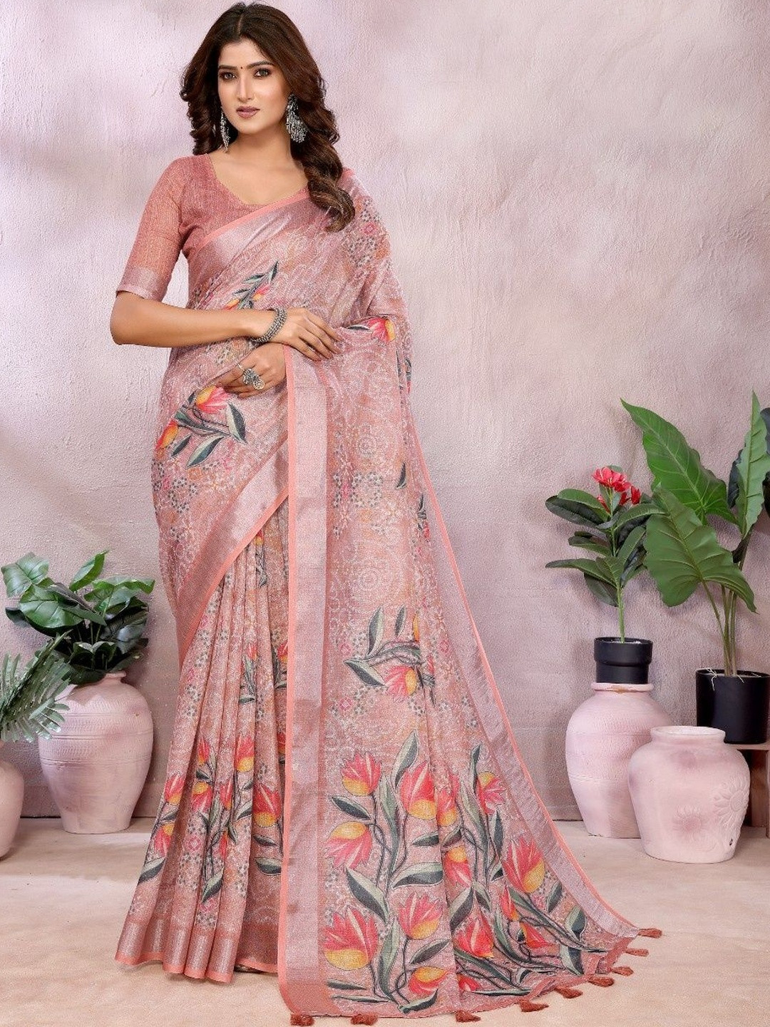 GOHILL ENTERPRISE Floral Printed Saree Blouse Piece