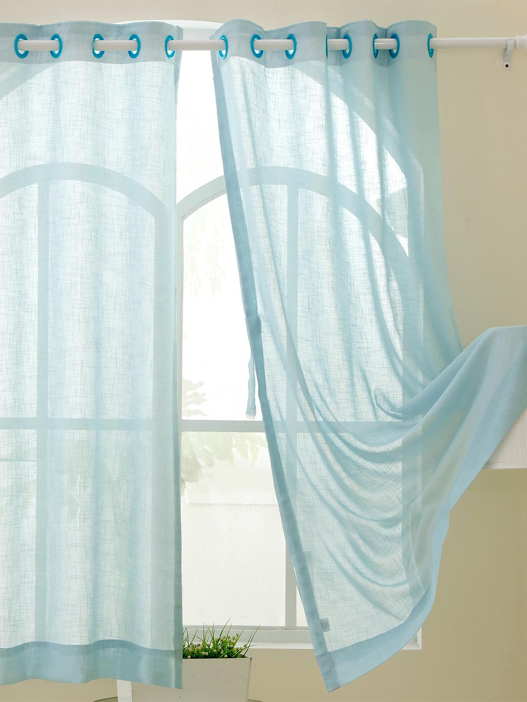 Story@home Blue Sheer Window Curtain