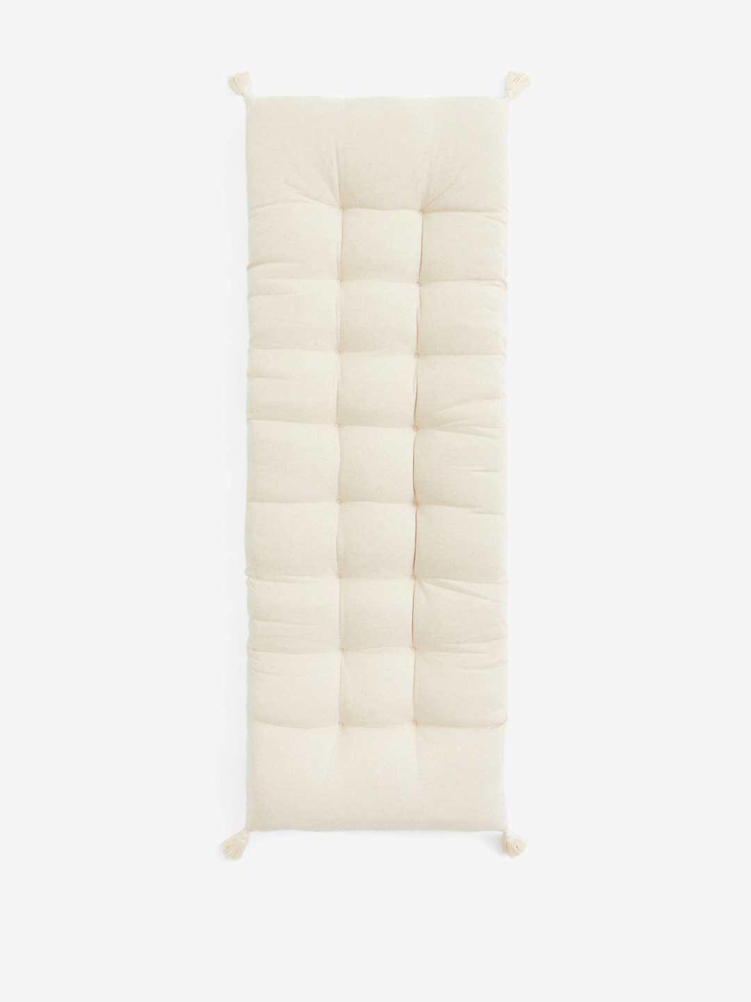 H&M Beige Rectangular tasselled cushion