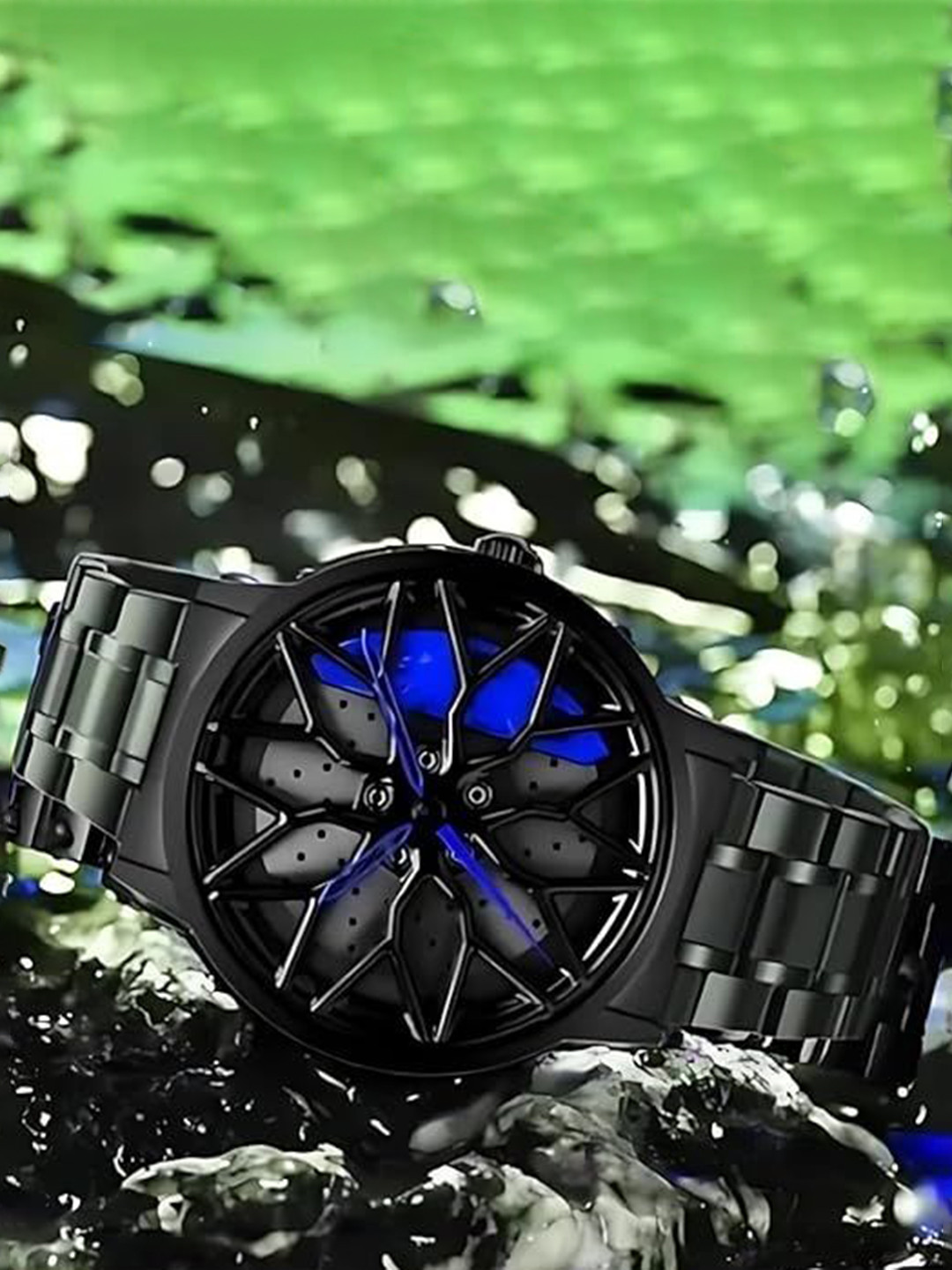 SWADESI STUFF Men Patterned Dial & Straps Analogue Watch ROTATE 005 BLUE