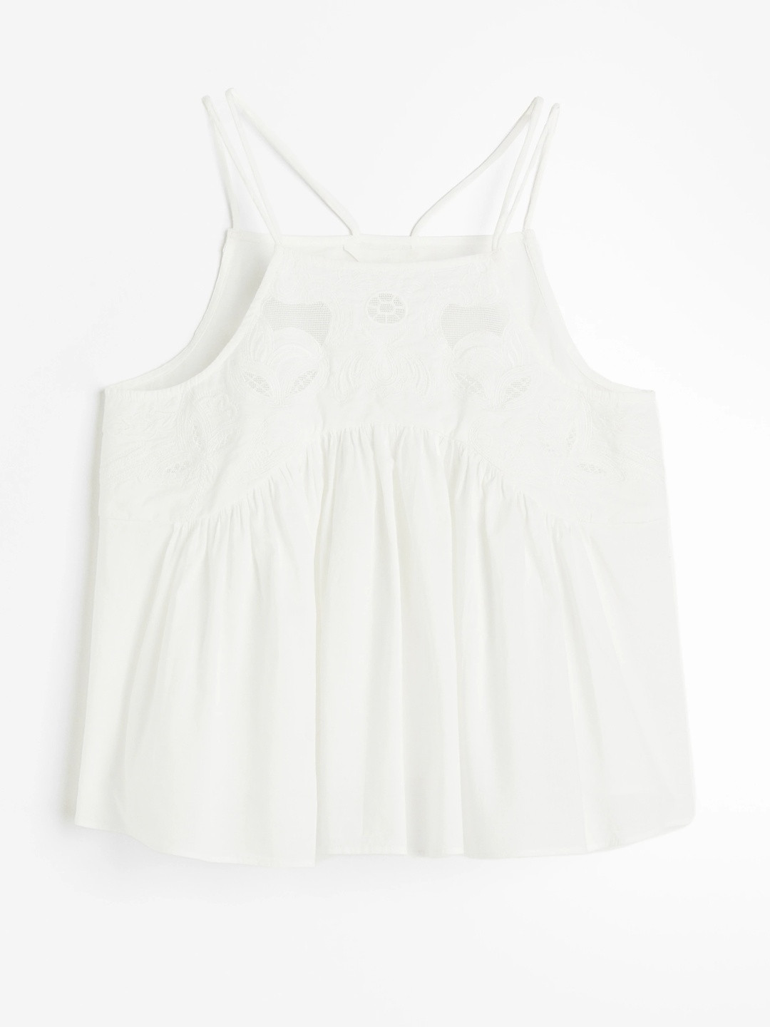 H&M Pure Cotton Crinkled Balloon-Sleeved Dress
