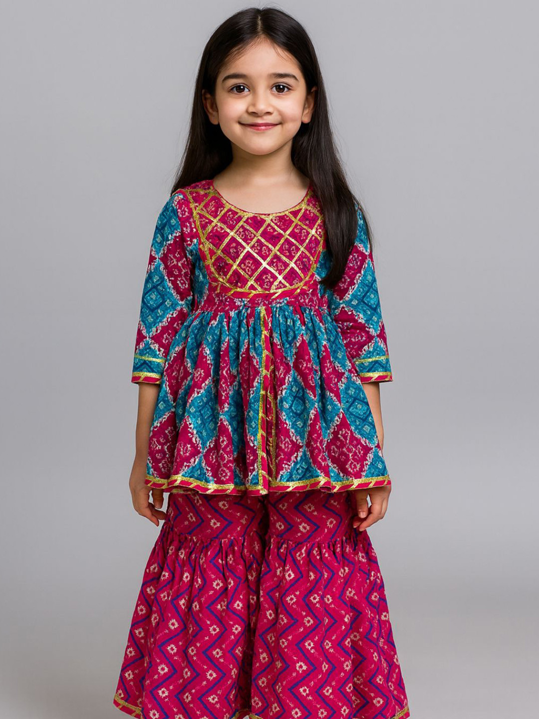 Sangria Girls Cotton Sharara Set