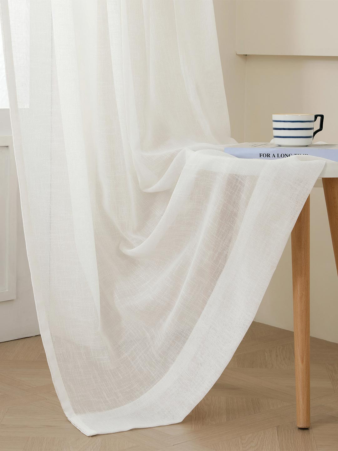 Story@home Serene Off White Sheer Long Door Curtain