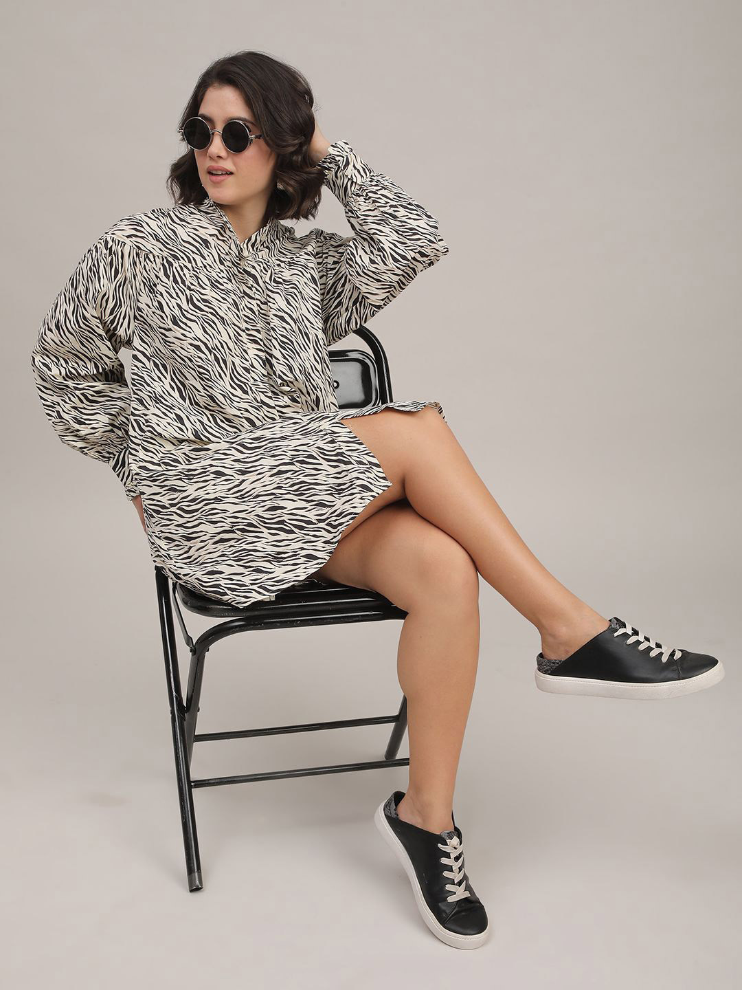 ANAI Women Printed Shirt Mini Dress