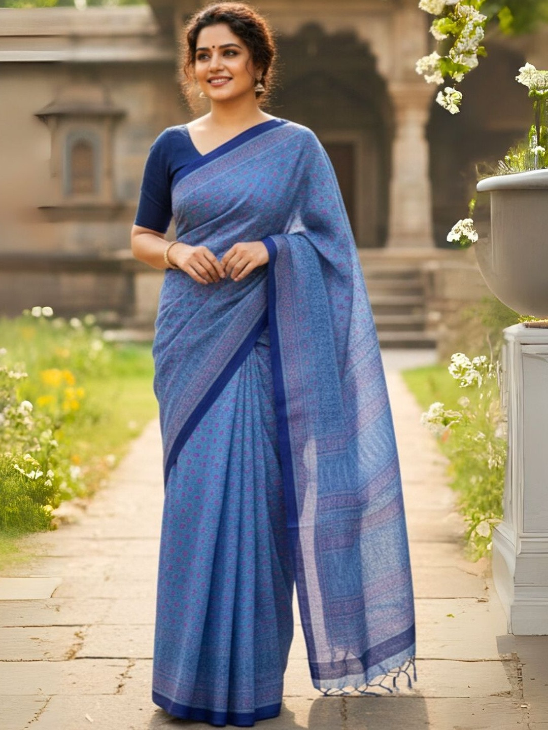 Apni Maati Vastram Pure Cotton Pre-Pleated Saree