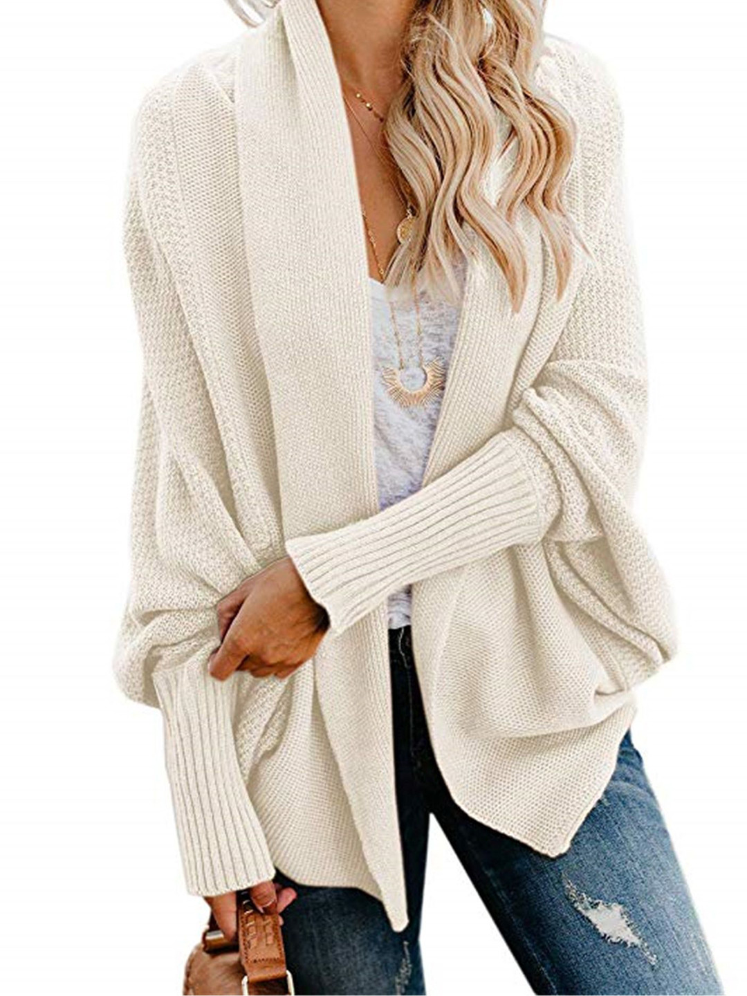 StyleCast Women Solid Sealf Design Long Sleeves Longline Cardigan