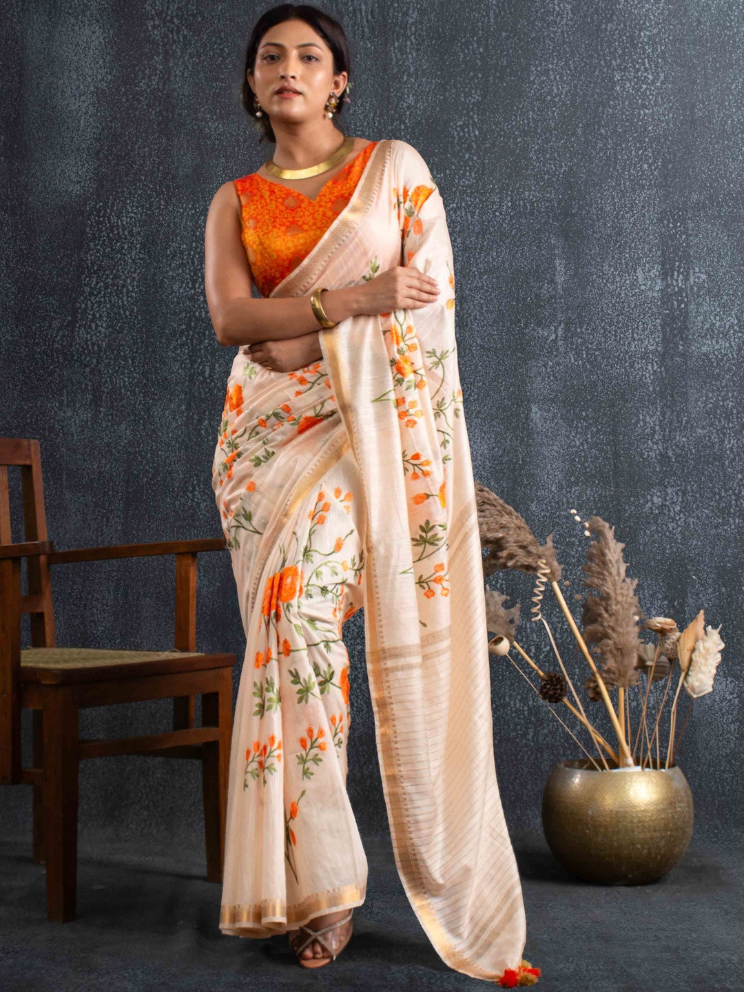Magga Floral Zari Saree