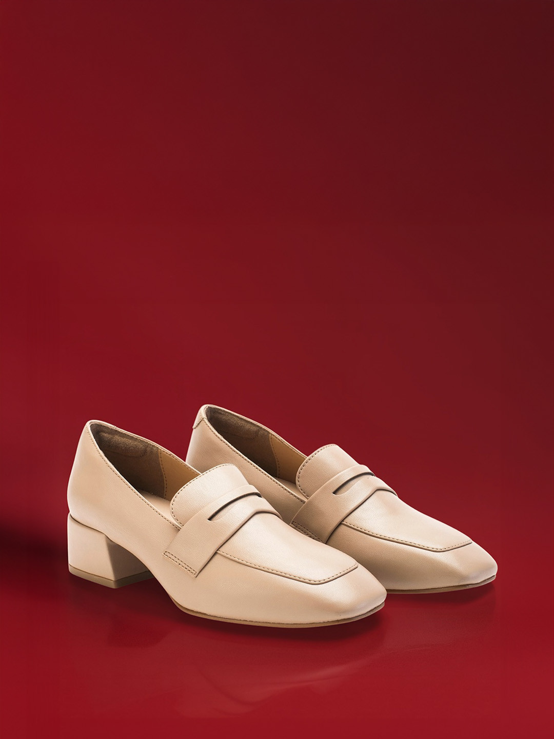 Lino Perros Women Block Heel Penny Loafers