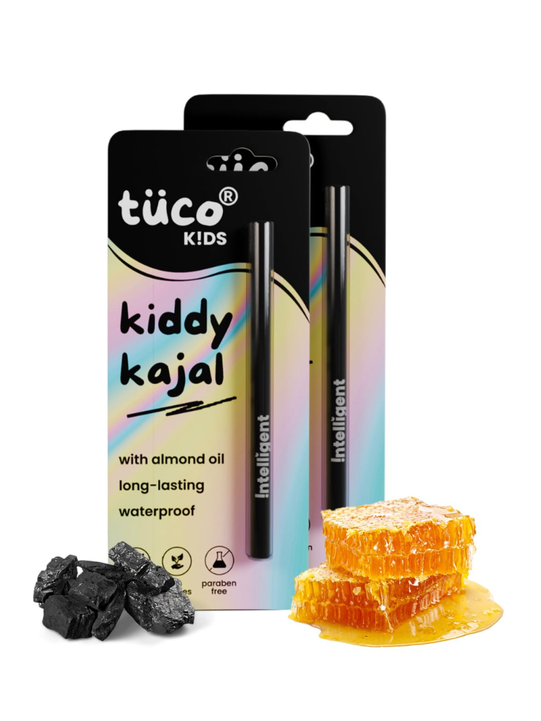 Tuco Intelligent Kids Girls Set Of 2 Kiddy Kajal With Almond Oil - Black