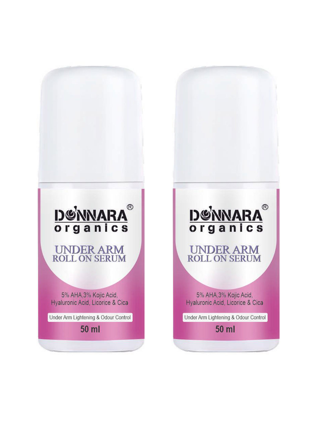 Donnara Organics Set Of 2 AHA Underarm Roll-on Anti-Perspirant Deodorant- 50 ml Each