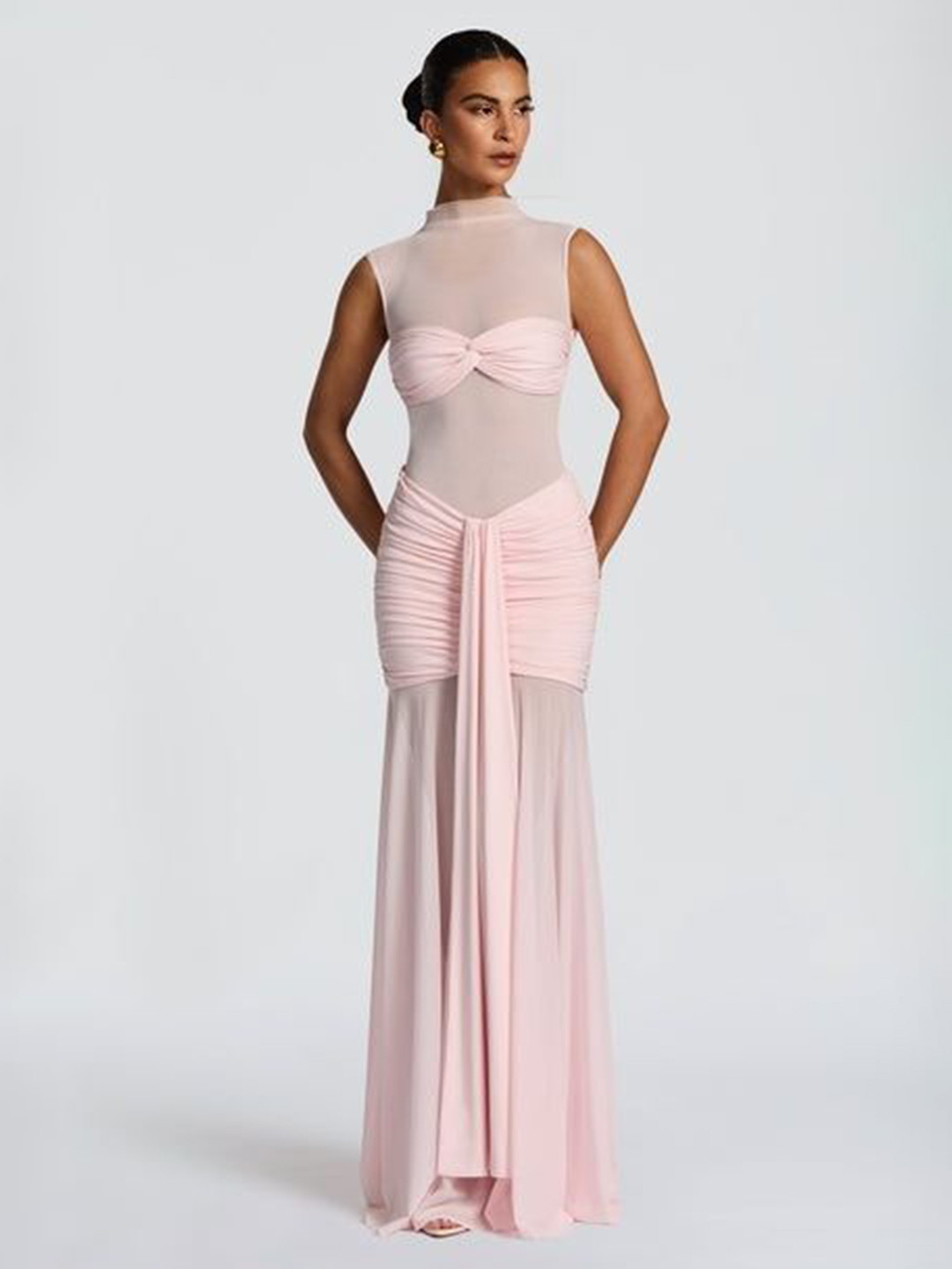 Bee Boe Orchid Mesh Blush Maxi Skirt