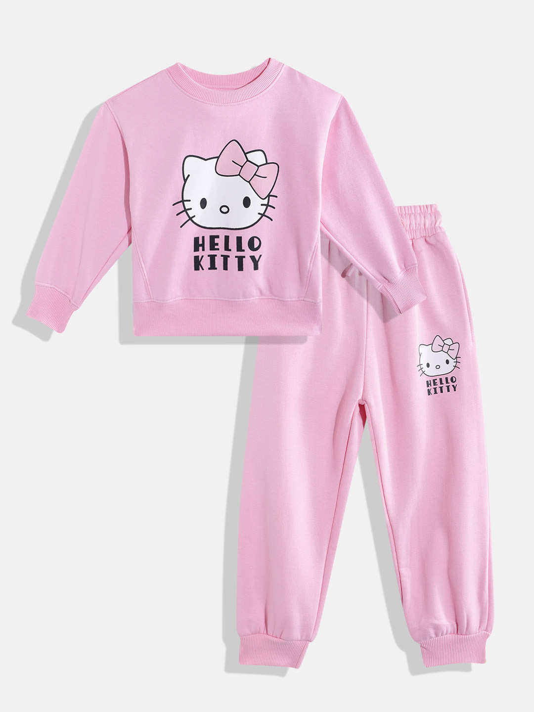 makemyfab Girls Hello Kitty Printed Sweatshirt & Joggers