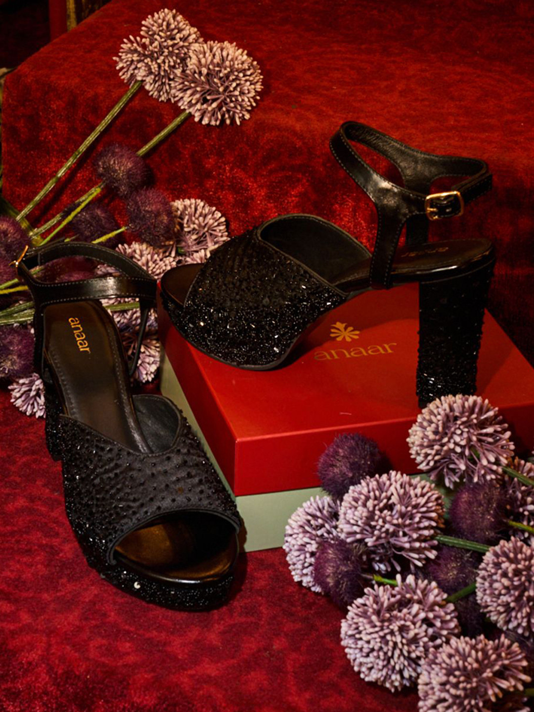 Anaar Women Embellished Block Heels Sandals Western - Embellished