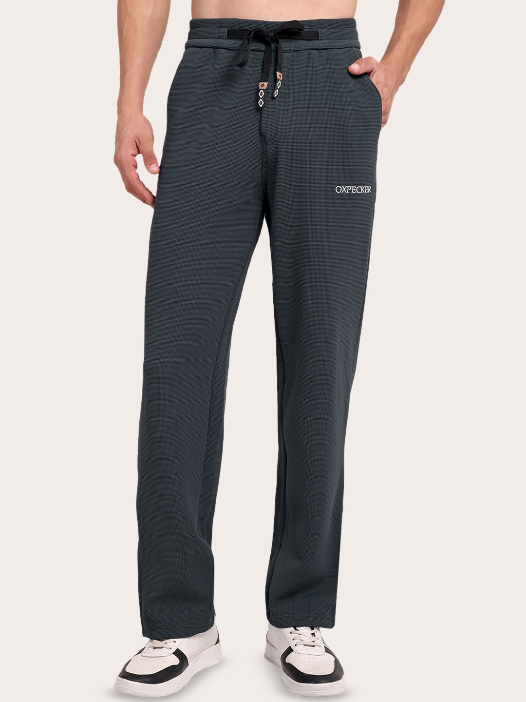 OXPECKER Men Baggroove Loose Fit Baggy Track Pant