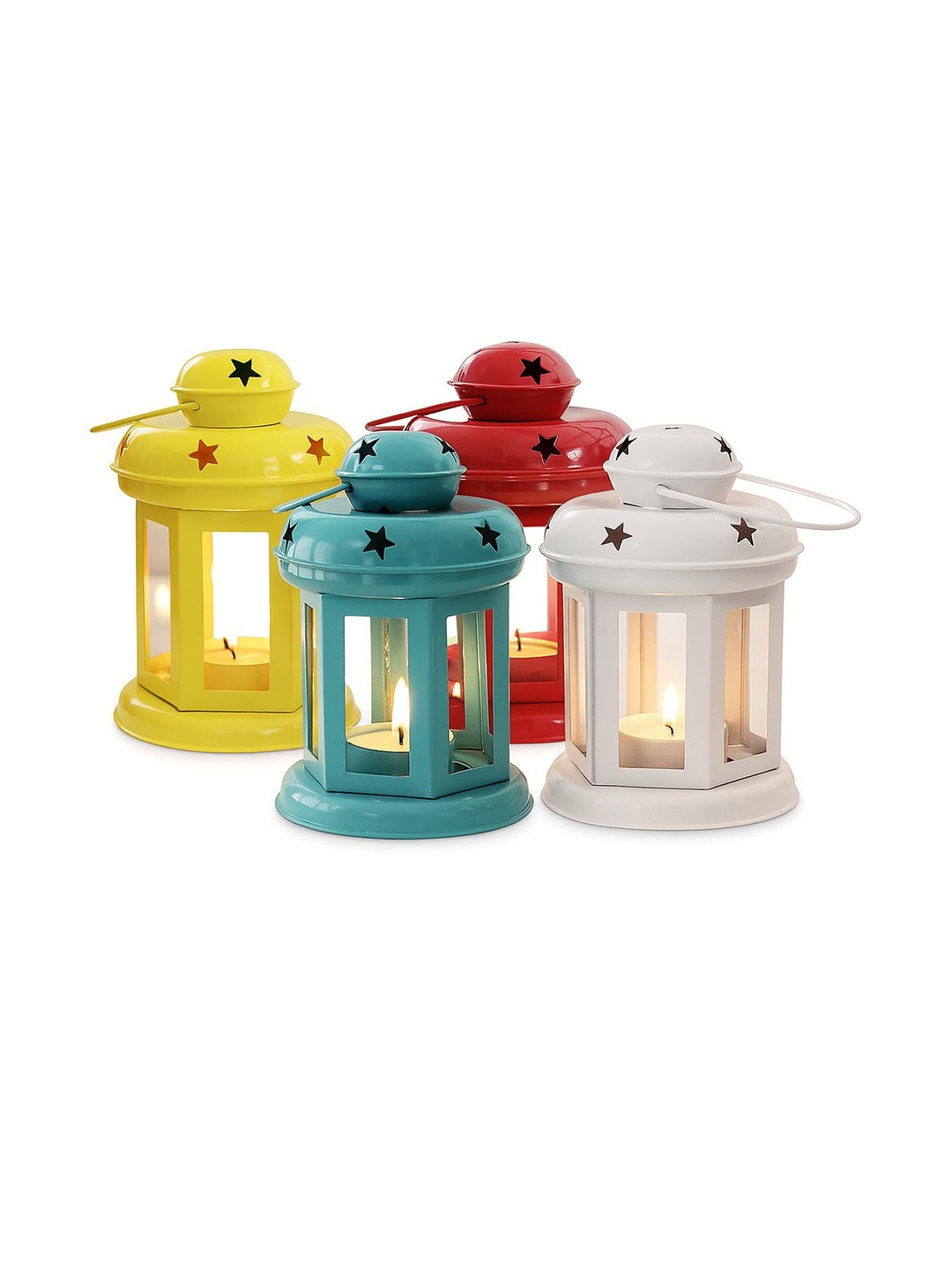 Decorcity Set of 4 Star Lantern Tealight Candle Holder