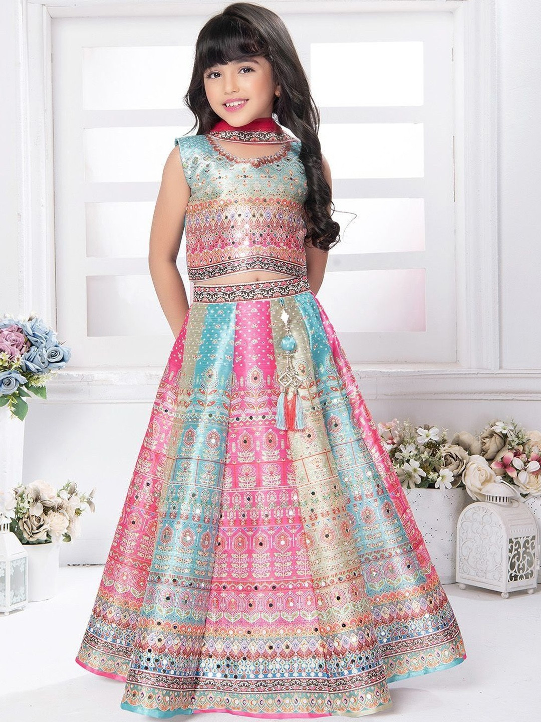 KL9KIDS Girls Embellished Ready to Wear Lehenga & Blouse With Dupatta