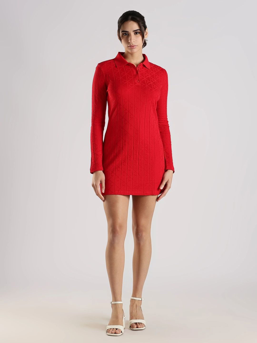 Calvin Klein Jeans Self Designed Geometric T-shirt Mini Dress