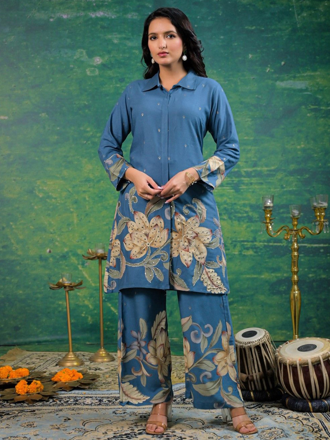 AUTUMN LANE Shanti Horizon Printed Tunic With Palazzo Co-Ords