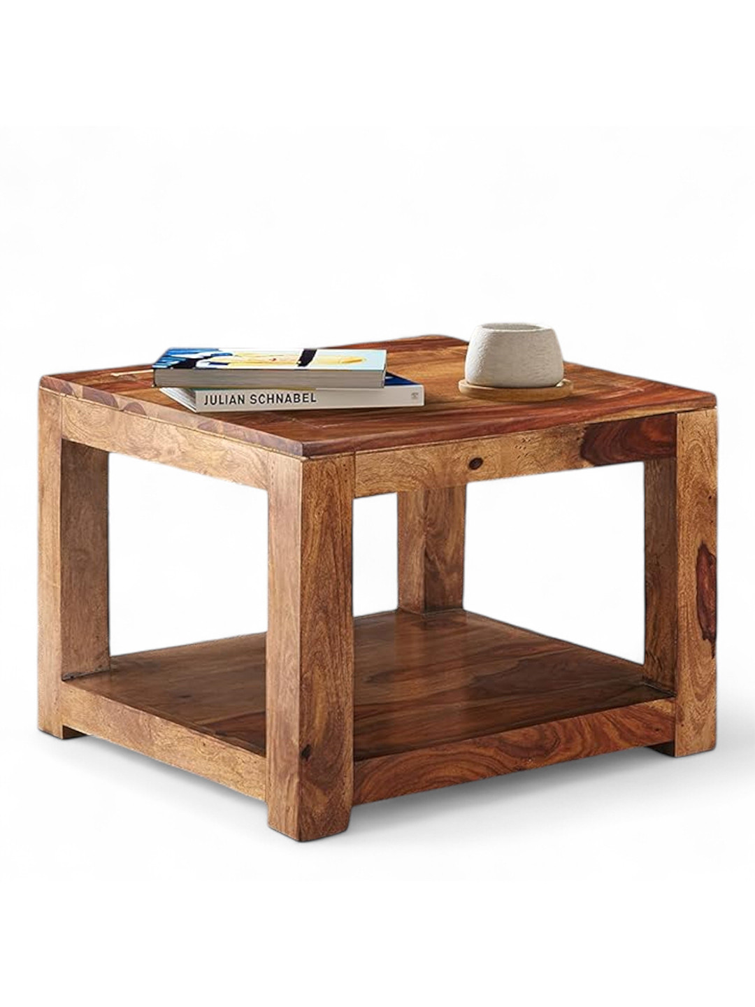 Ikiriya Sheesham Wood Contemporary Coffee Table In Natural Teak Finish