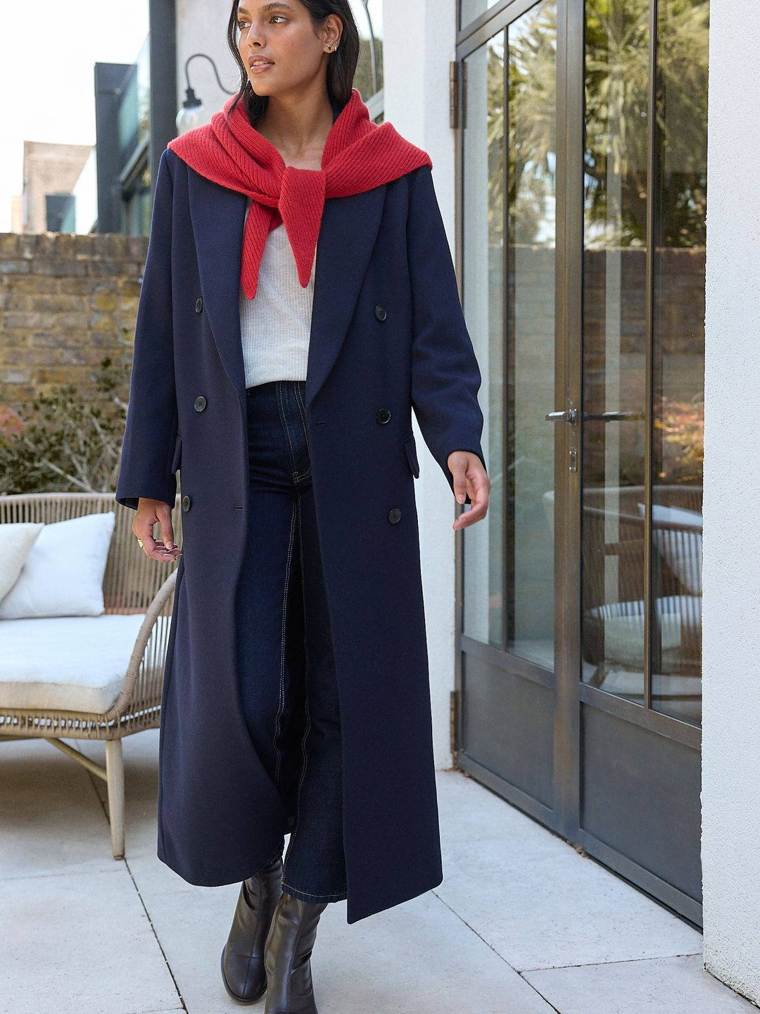 NEXT Single-Breasted Longline Overcoat