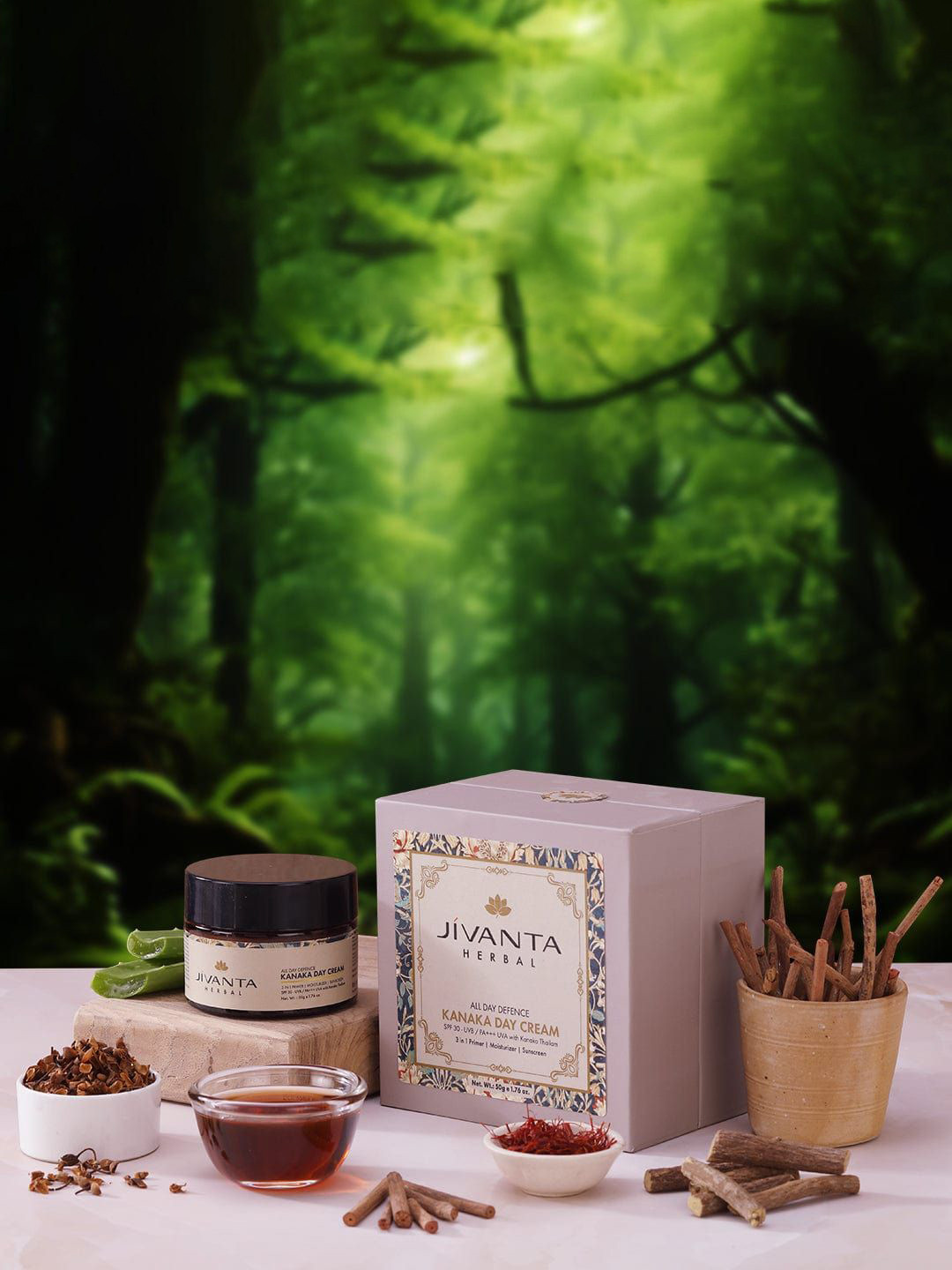 Jivanta Herbal Kanaka Day Cream With SPF 30+++ - 50 g