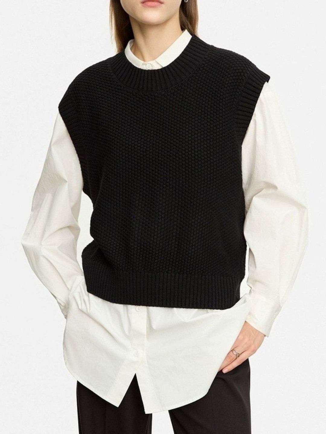 all about you Women Self Dsign Round Neck Sleeveless Vest Top