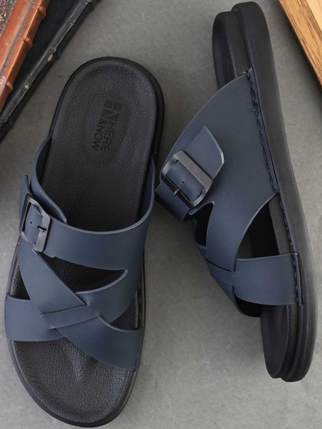 HERE&NOW Men Synthetic Leather Comfort Sandals