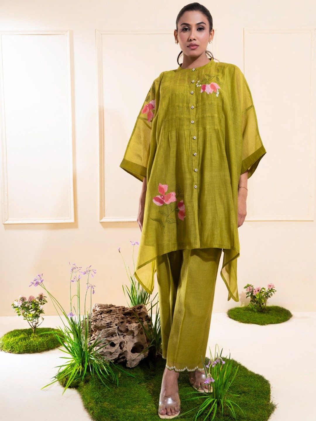 The White Tree Studio Floral Printed Tunic With Trouser