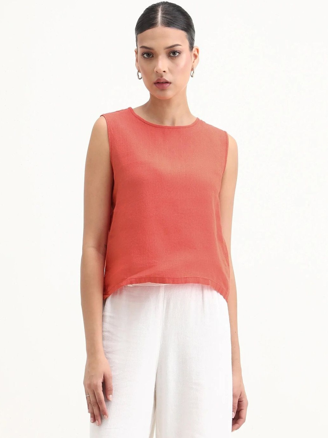 RAREISM Women Primary Round Neck Sleeveless Top