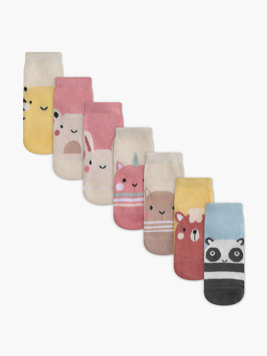 Juniors by Babyshop Girls Set of 7 Pair Printed Ankle-Length Socks