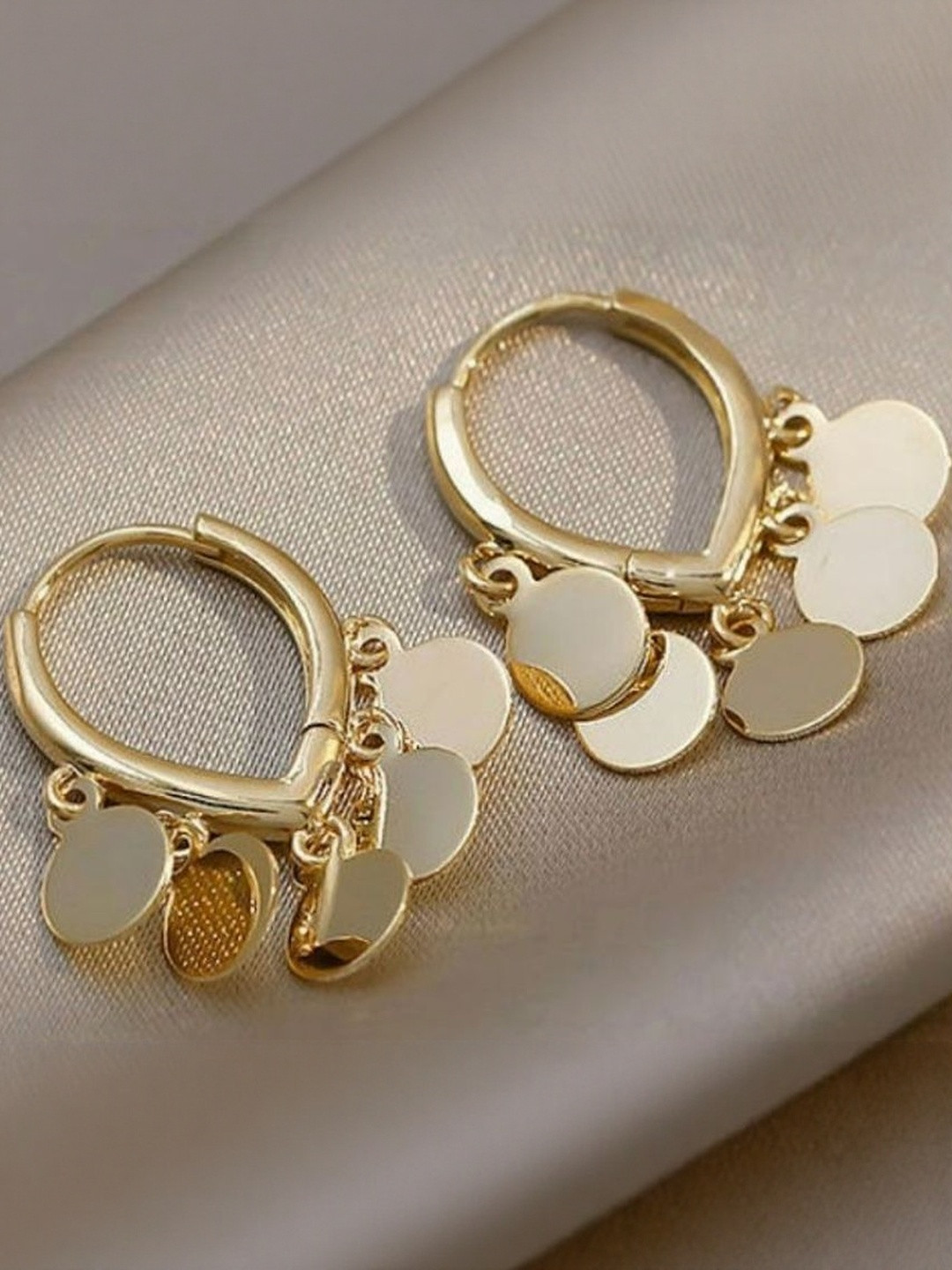 CALVIN GLAM Gold-toned Abstract Drop Earrings