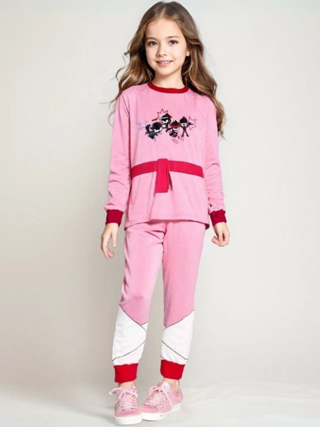 Miracles Happen Girls Graphic Printed Cotton Tshirt And Joggers