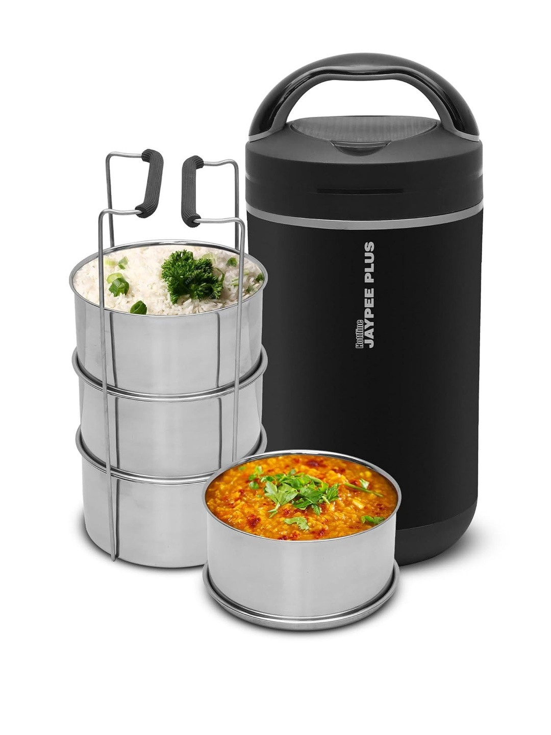 JAYPEE PLUS Black 4 Hotline Stainless Steel Electric Lunch Box