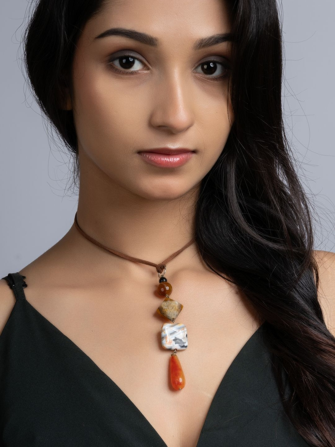 Look and Adorn Women German Silver Bohemian Necklace