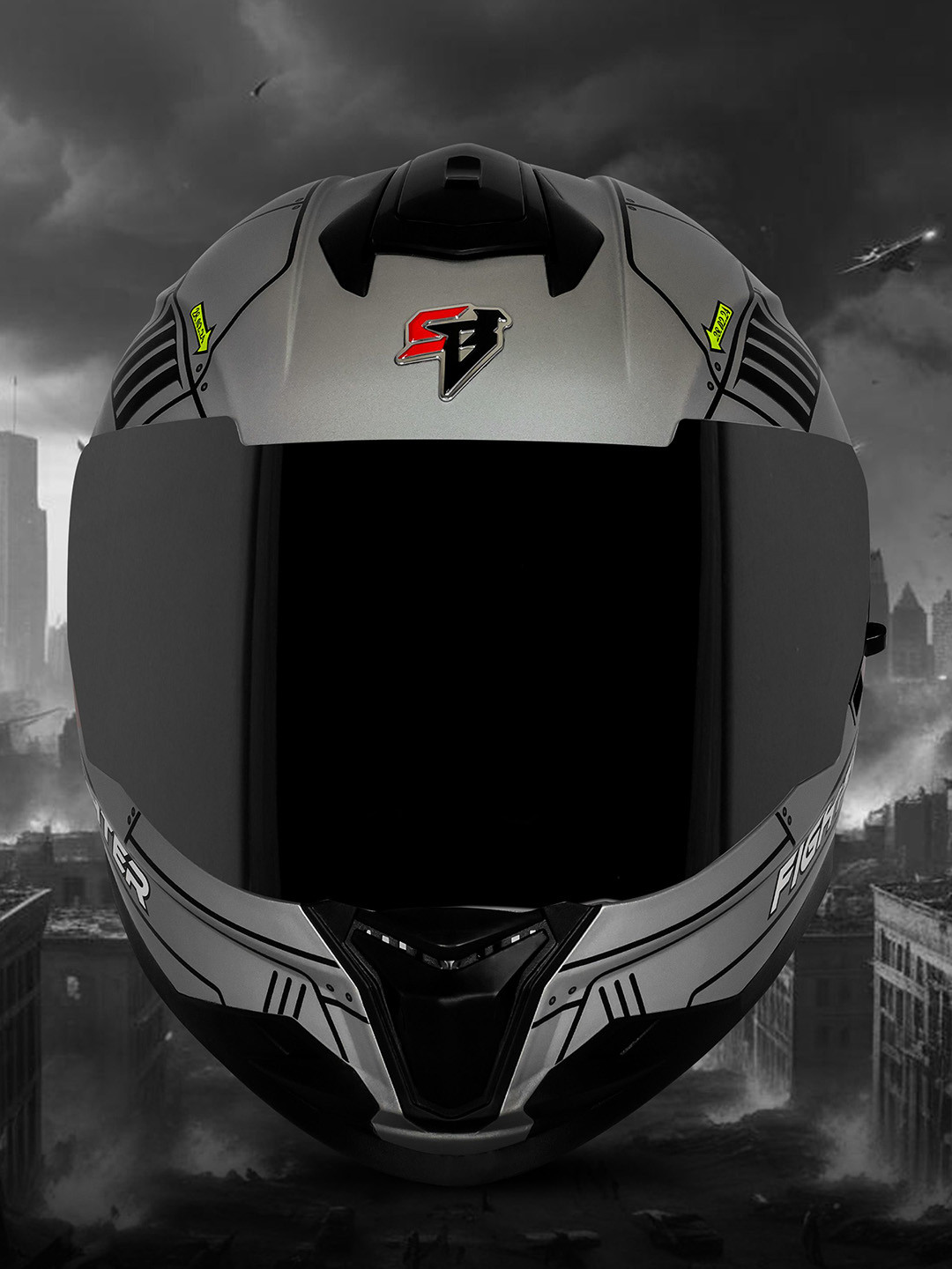 Steelbird Graphic Printed SBH 57 Fighter Steel Helmet