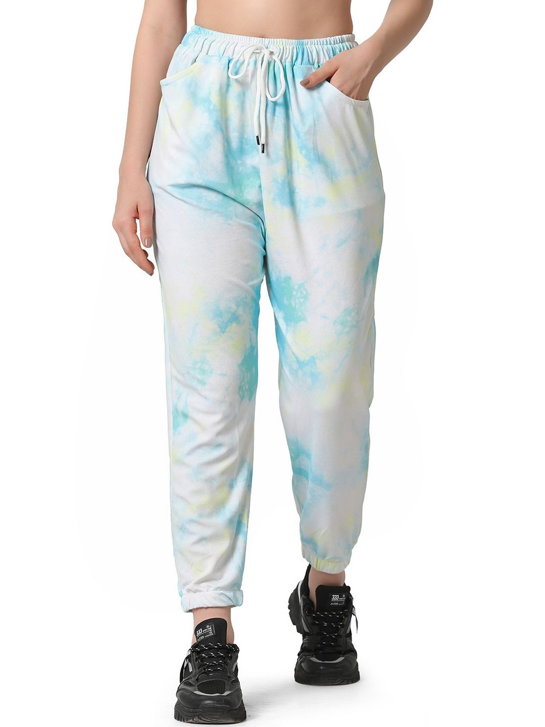 SZN Women Tie & Die Printed Mid Rise Track Pants