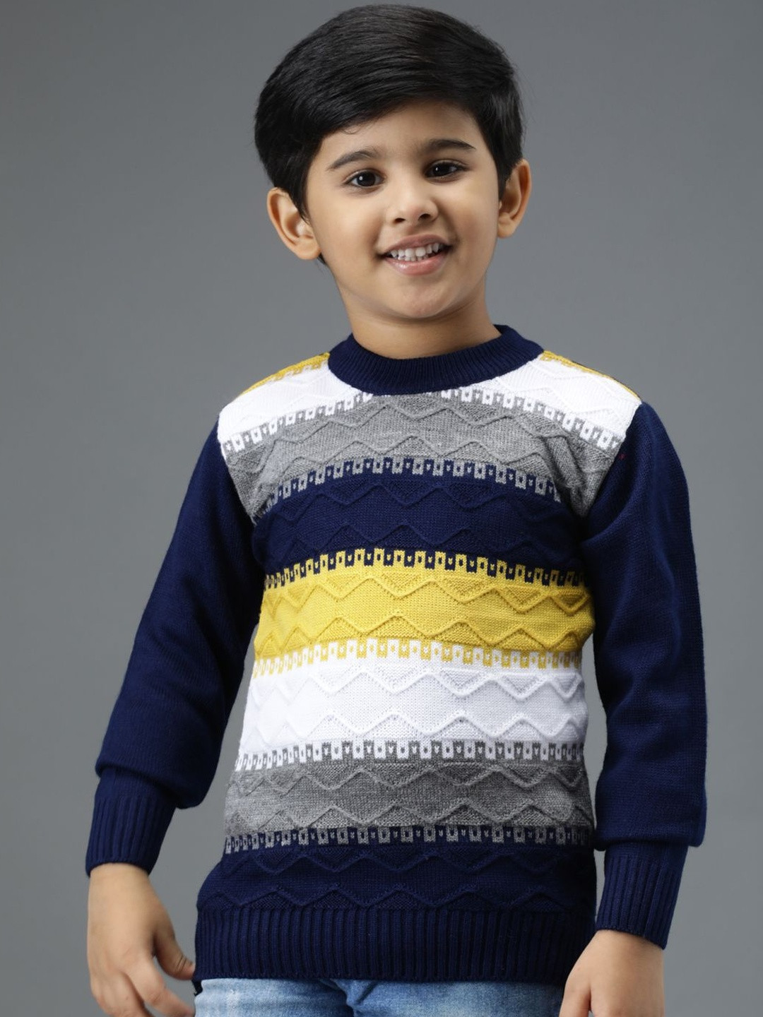 Anixa Pack of 2 Boys Colourblocked Woollen Sweaters