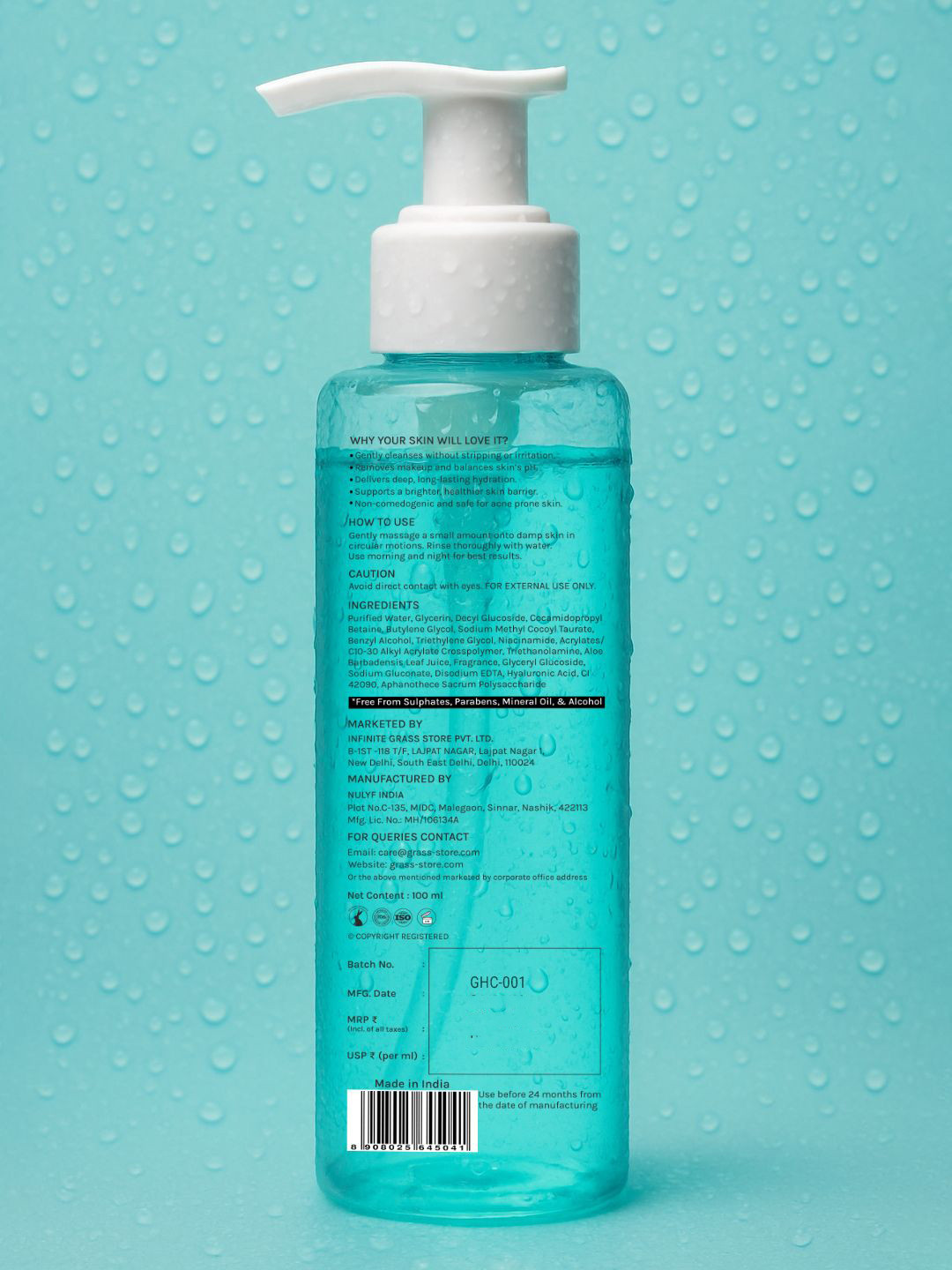 Grass Hydra Gel Gentle Cleanser With Hyaluronic Acid - 100 ml