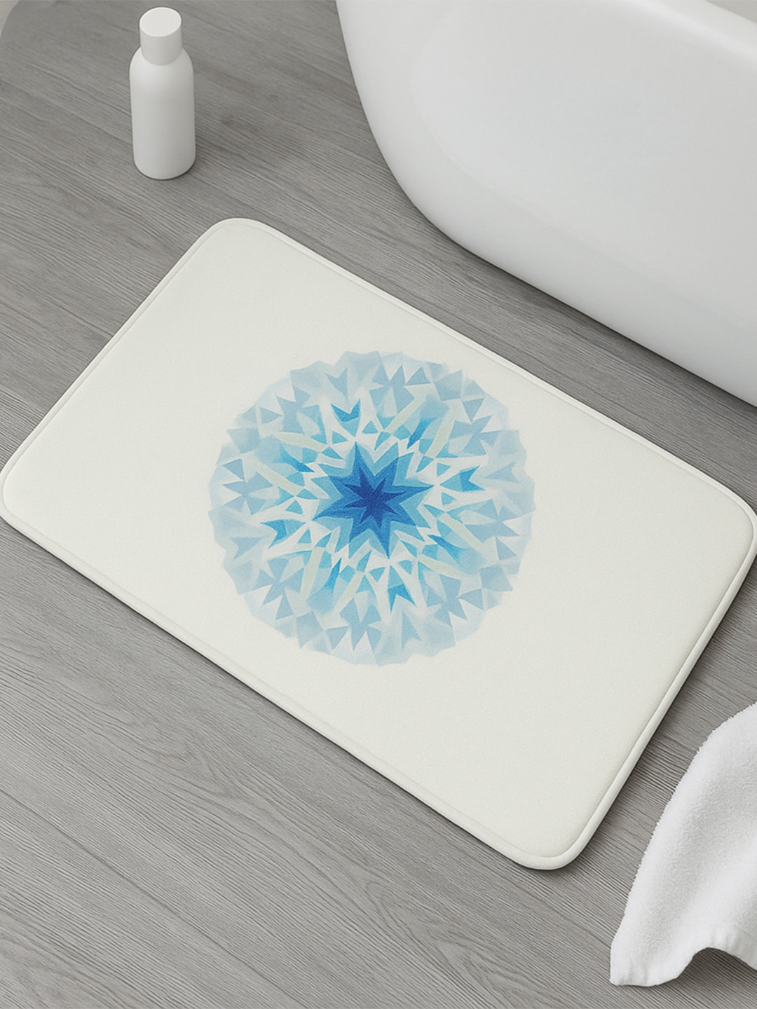 Cortina White Printed Diatomite Bath Mat