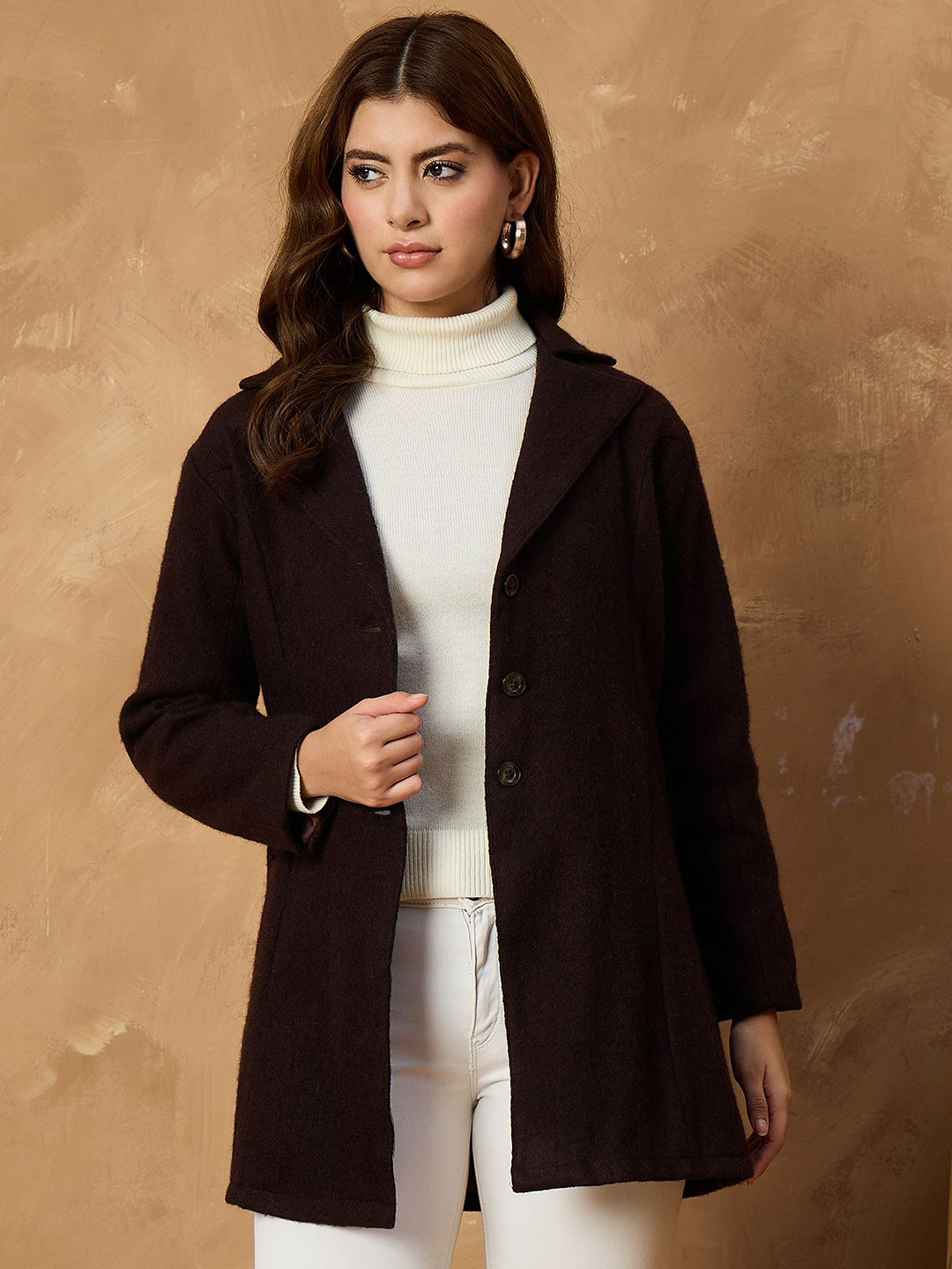 all about you Longline Woolen Pea Coat