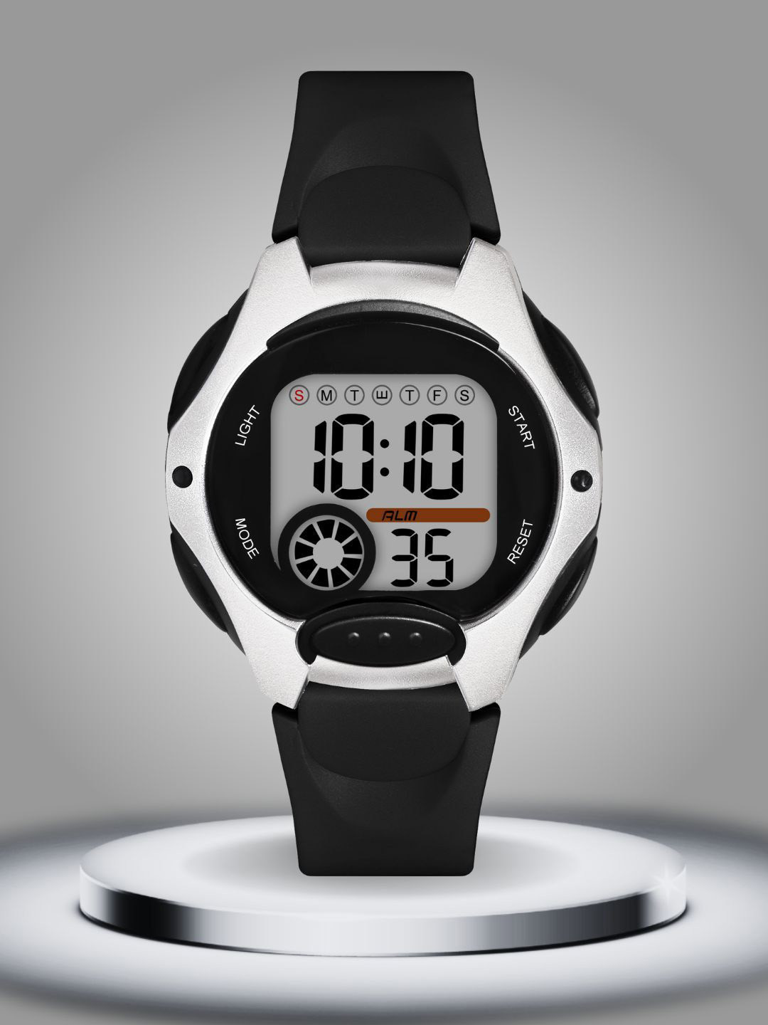 PAPIO Kids Round Dial & Straps Digital Watch DIGITAL-040 SILVER