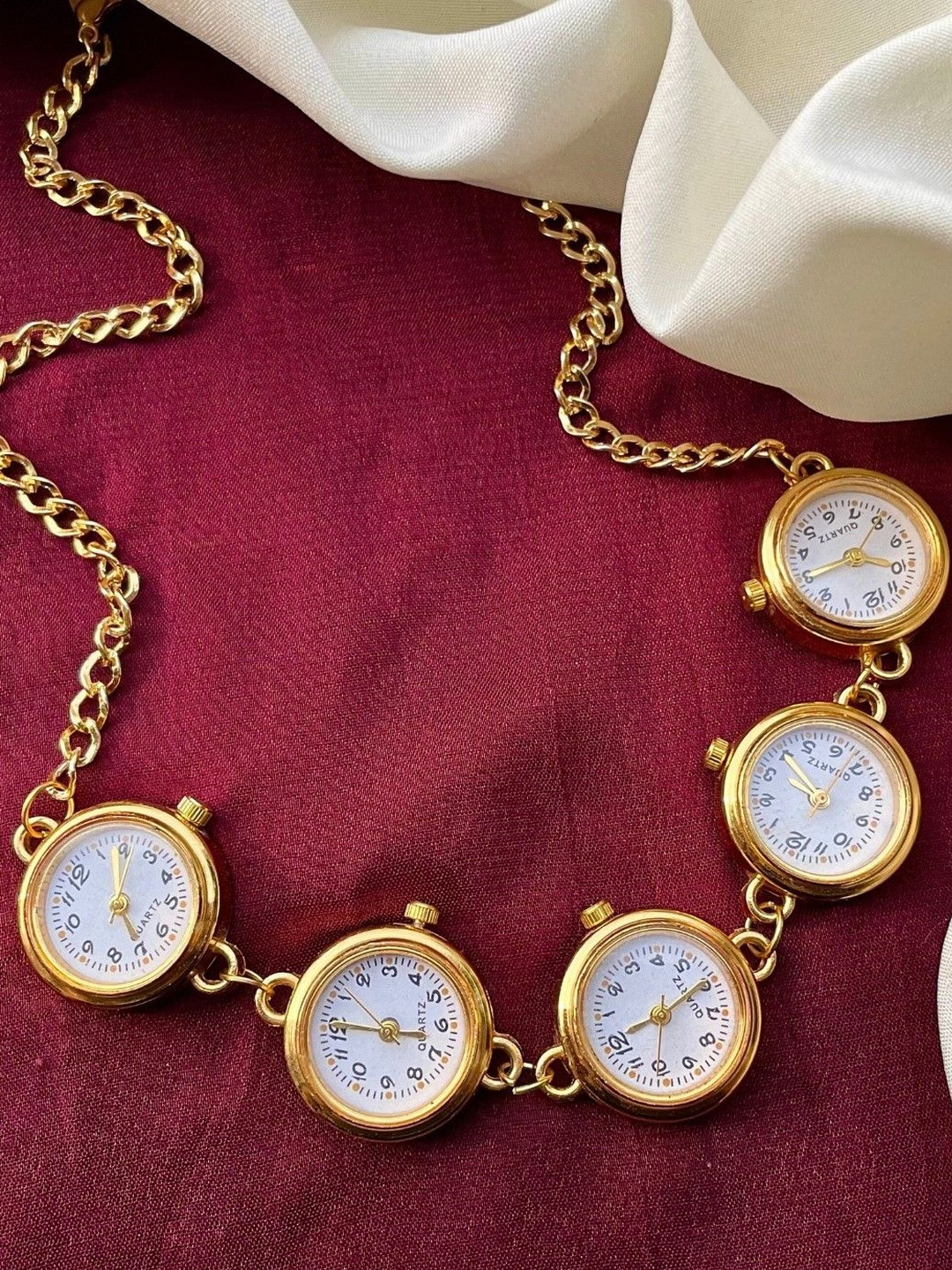UnfoldSelf Gold-Plated Watch Choker Necklace