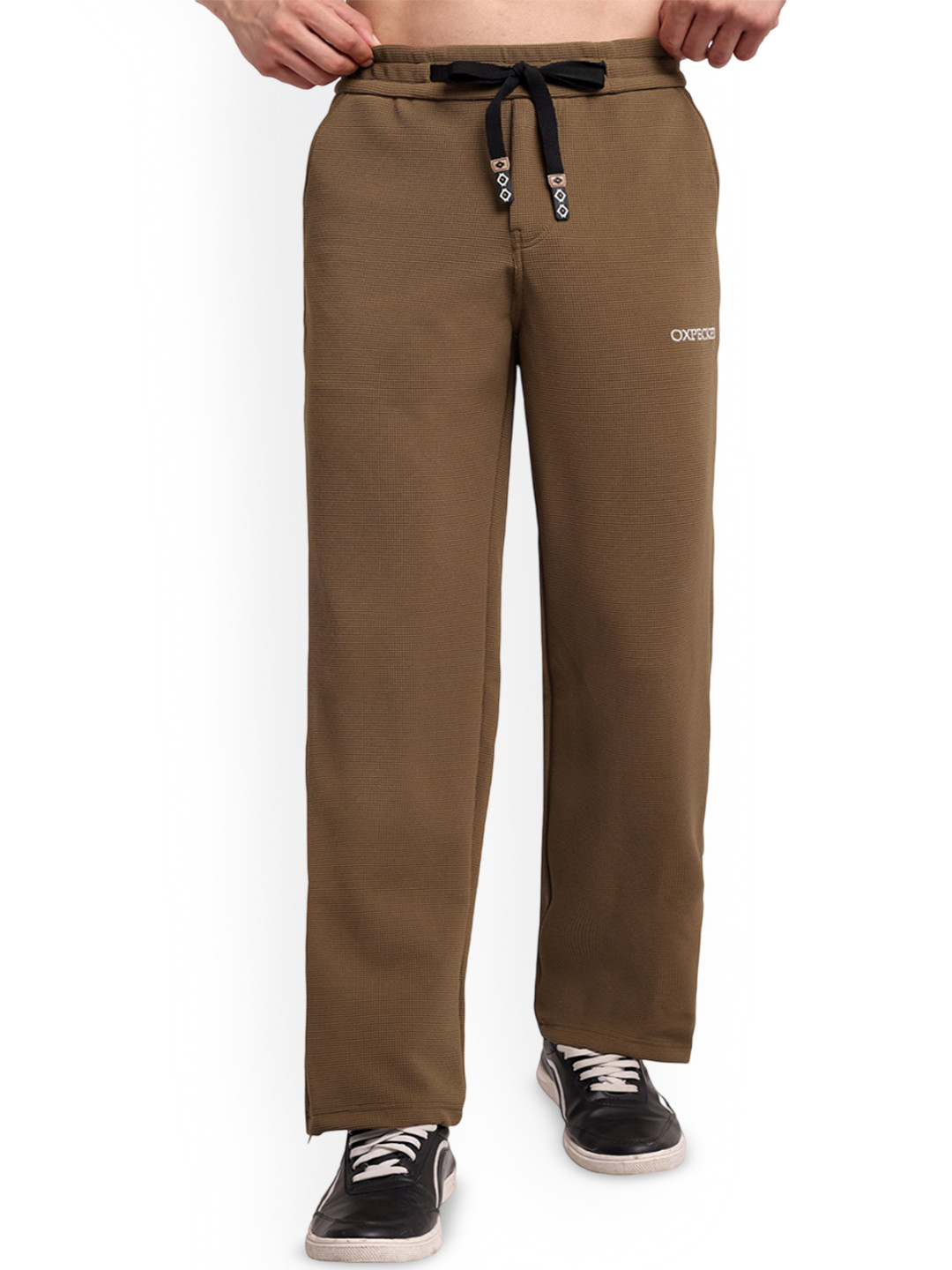 OXPECKER Men Baggroove Loose Fit Baggy Cotton Track Pant